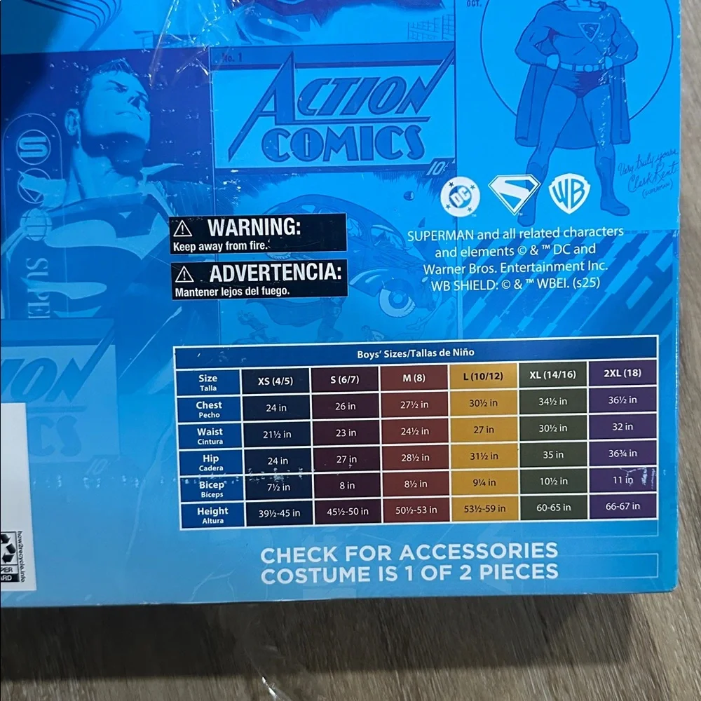 DC Superman Boys' Costume - Blue, Red, and Yellow